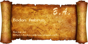Bodon Ambrus névjegykártya